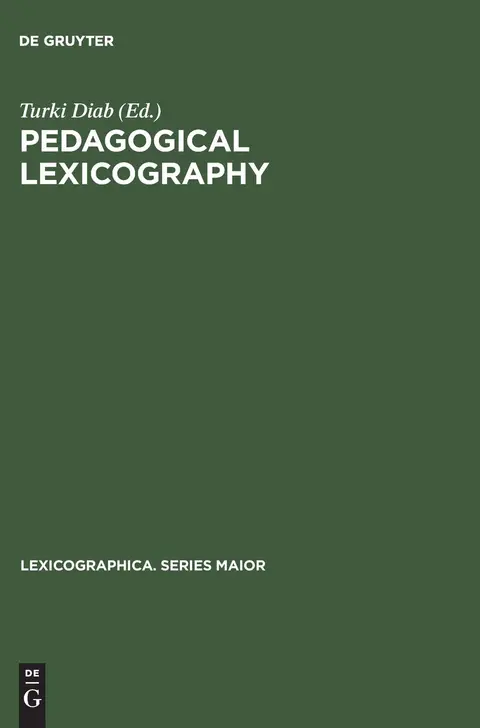 Cover of Pedagogical lexicography