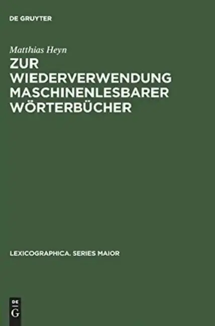 Cover of Zur Wiederverwendung Maschinenlesbarer Wörterbücher