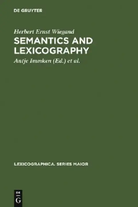 Cover of Semantics and Lexicography