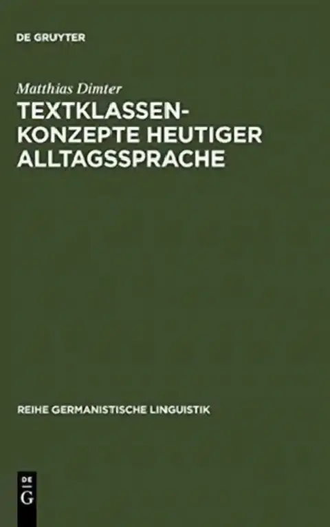 Cover of Textklassenkonzepte heutiger Alltagssprache