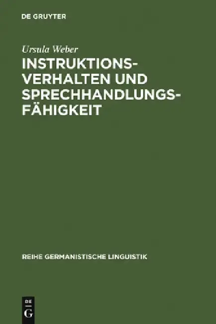 Cover of Instruktionsverhalten und Sprechhandlungsfähigkeit