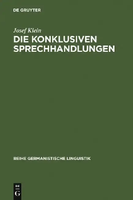 Cover of Die konklusiven Sprechhandlungen
