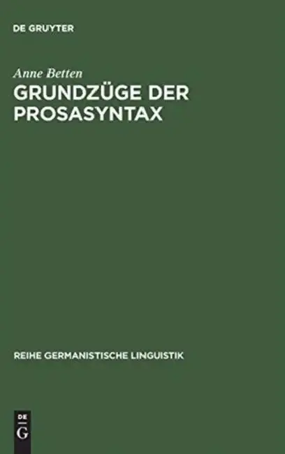 Cover of Grundzüge der Prosasyntax