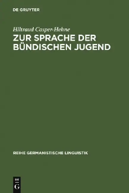 Cover of Zur Sprache Der Bündischen Jugend