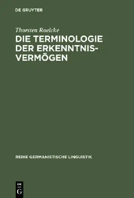 Cover of Die Terminologie Der Erkenntnisvermögen