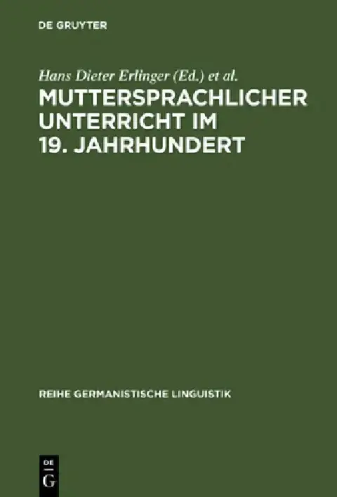 Cover of Muttersprachlicher Unterricht im 19. Jahrhundert