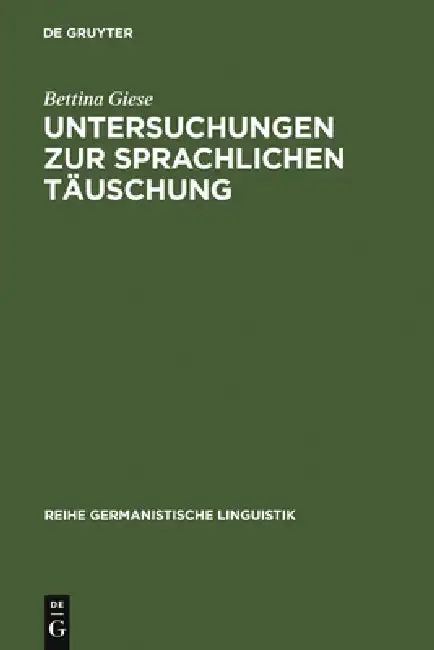 Cover of Untersuchungen Zur Sprachlichen Täuschung