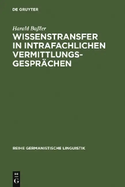 Cover of Wissenstransfer in intrafachlichen Vermittlungsgesprächen