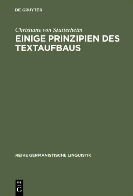 Cover of Einige Prinzipien des Textaufbaus