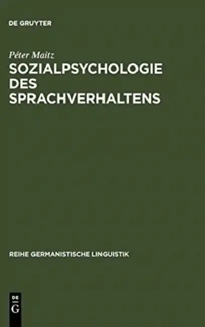 Cover of Sozialpsychologie des Sprachverhaltens