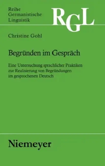 Cover of Begründen im Gespräch