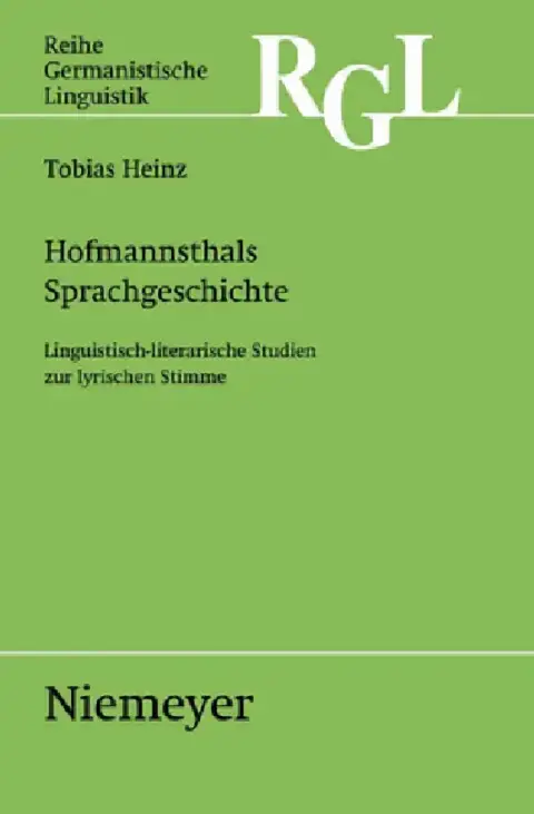 Cover of Hofmannsthals Sprachgeschichte
