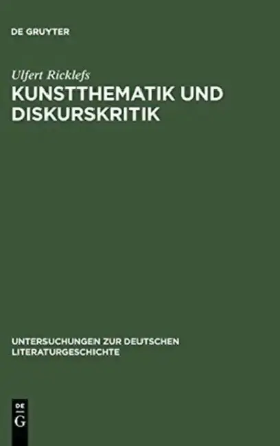 Cover of Kunstthematik Und Diskurskritik