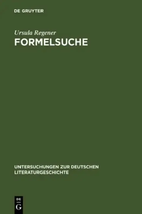 Cover of Formelsuche