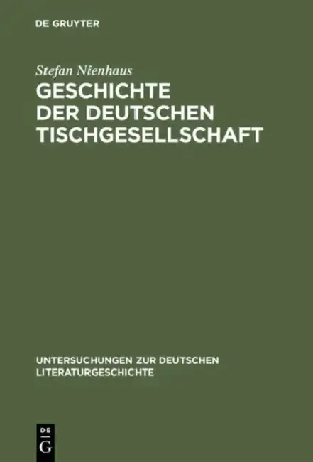 Cover of Geschichte der deutschen Tischgesellschaft
