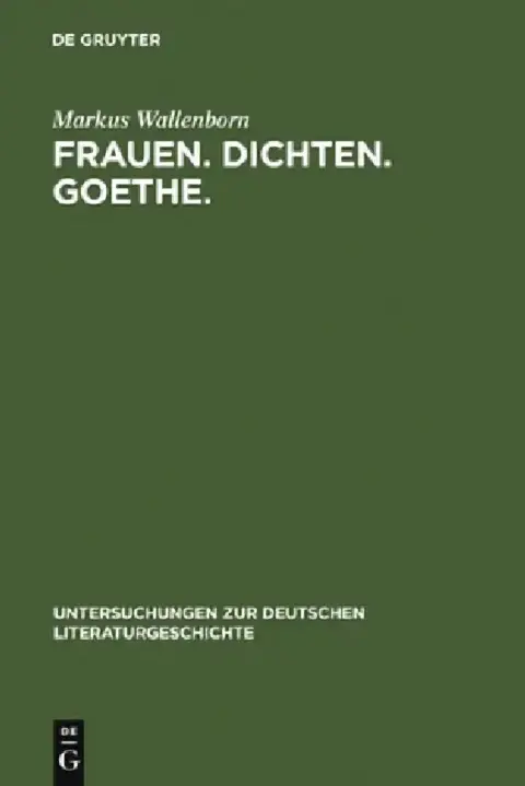 Cover of Frauen. Dichten. Goethe.