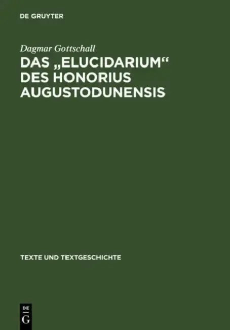 Cover of Das " Elucidarium " Des Honorius Augustodunensis