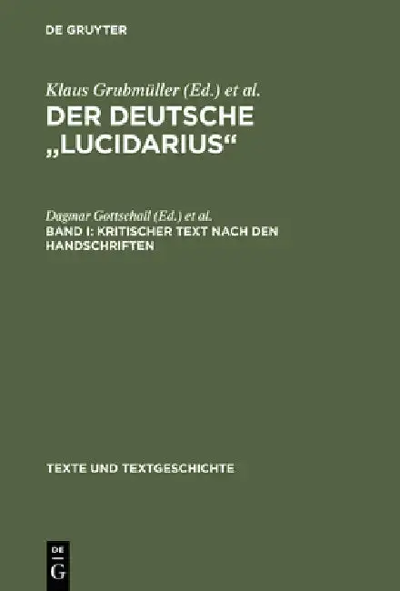 Cover of Der deutsche "Lucidarius", Band I, Kritischer Text nach den Handschriften