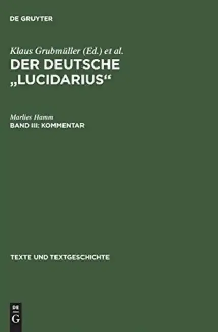 Cover of Der deutsche "Lucidarius", Band III, Kommentar