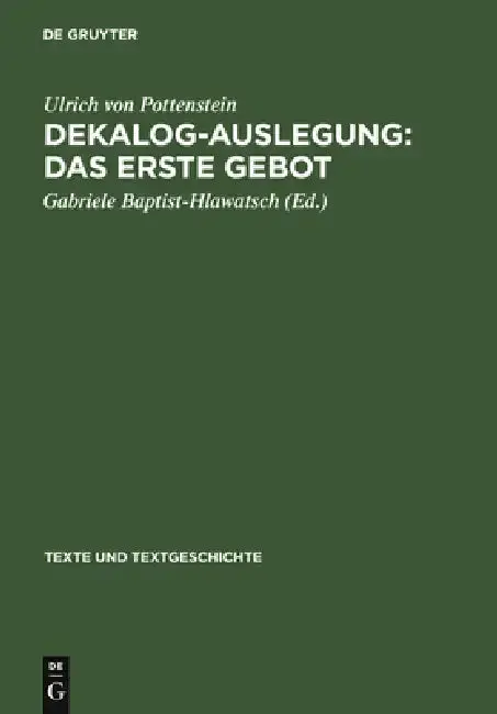 Cover of Dekalog-Auslegung