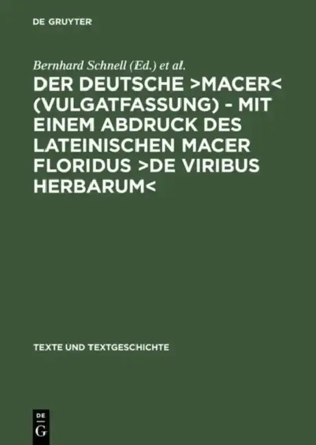 Cover of Der deutsche >MacerDe viribus herbarum