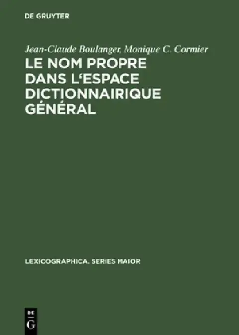 Cover of Le nom propre dans l'espace dictionnairique général