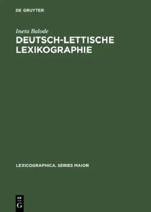 Cover of Deutsch-Lettische Lexikographie