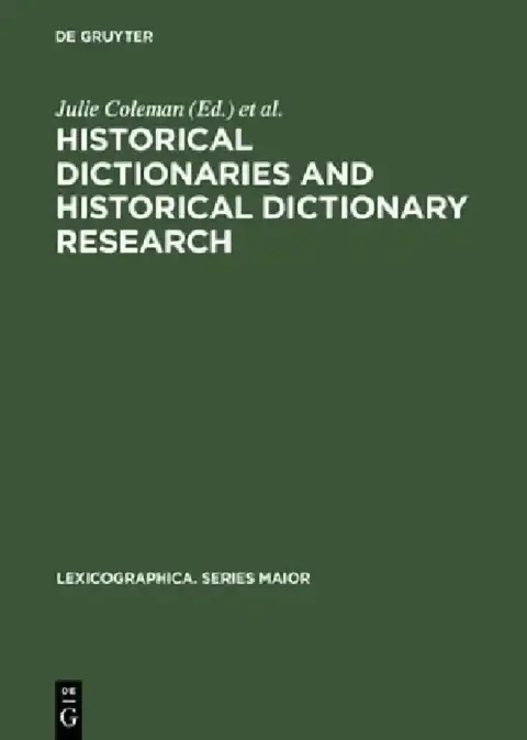 Cover of Historical Dictionaries and Historical Dictionary Research