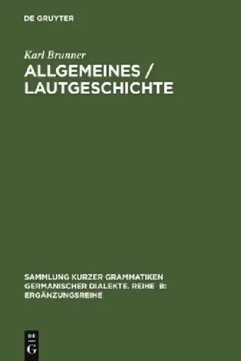 Cover of Allgemeines / Lautgeschichte