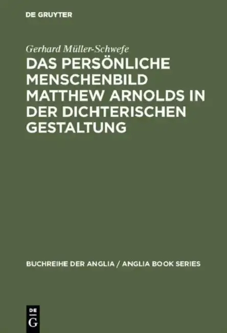 Cover of Das persönliche Menschenbild Matthew Arnolds in der dichterischen Gestaltung