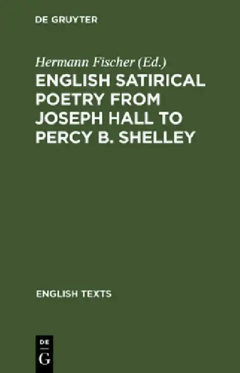 Cover of English satirical poetry from Joseph Hall to Percy B. Shelley