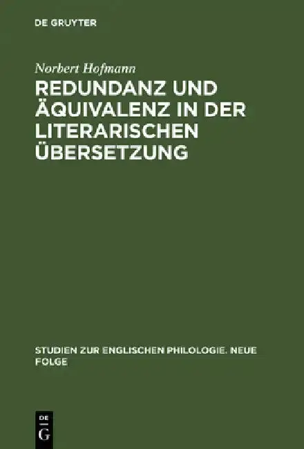 Cover of Redundanz Und Äquivalenz in Der Literarischen Übersetzung