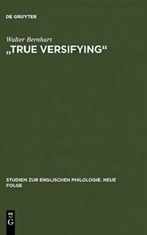 Cover of "True Versifying"