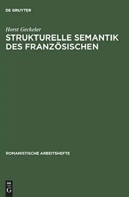 Cover of Strukturelle Semantik des Französischen