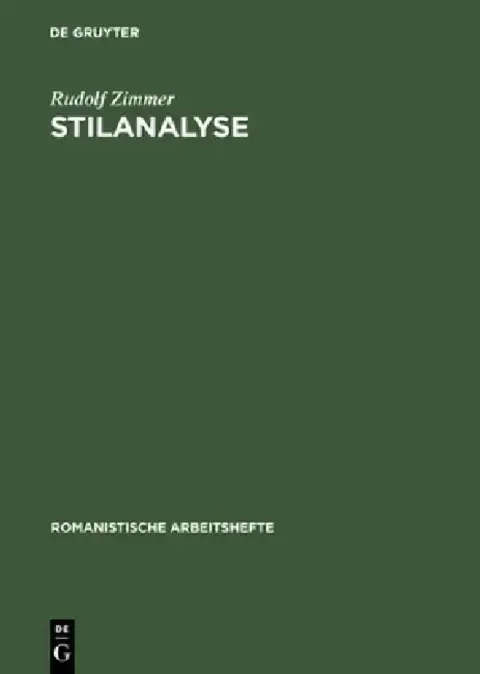 Cover of Stilanalyse