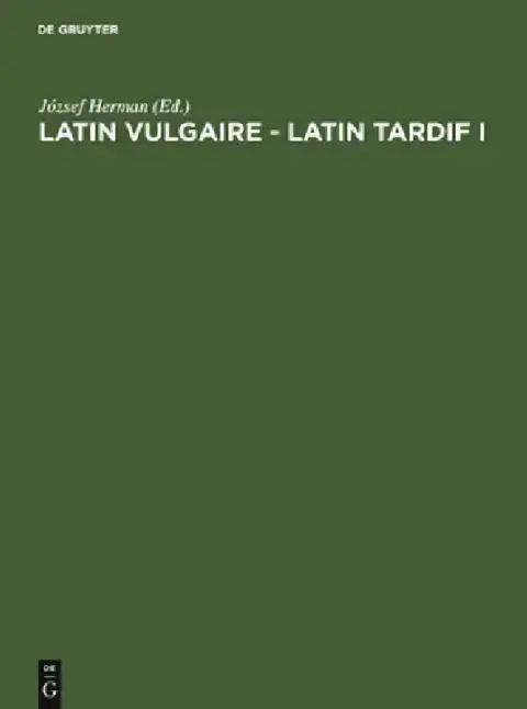 Cover of Latin vulgaire - latin tardif