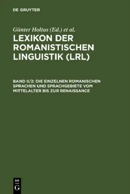 Cover of Die Einzelnen Romanischen Sprachen Und Sprachgebiete Vom Mittelalter Bis Zur Renaissance