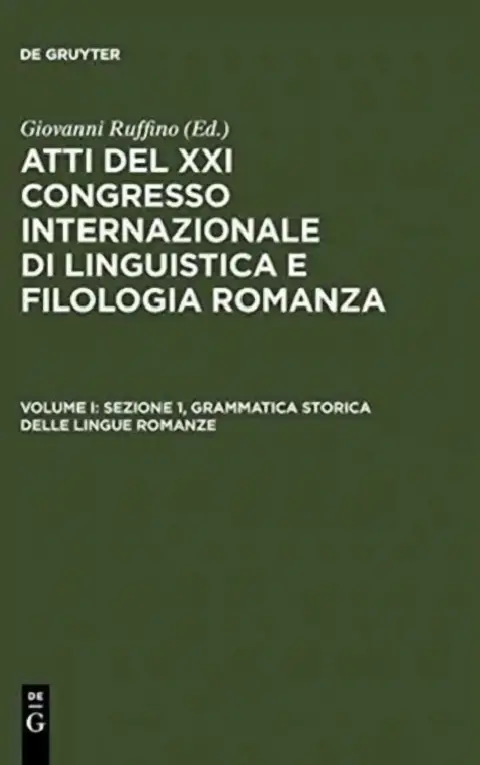 Cover of Sezione 1, Grammatica storica delle lingue romanze