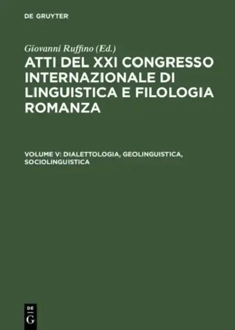 Cover of Dialettologia, Geolinguistica, Sociolinguistica