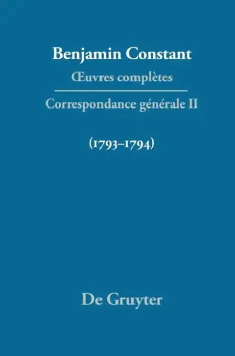 Cover of Oeuvres Completes, II, Correspondance 1793-1794