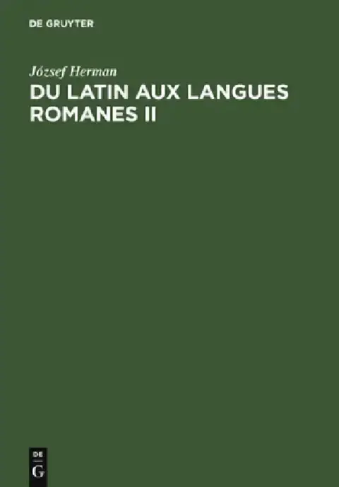 Cover of Du latin aux langues romanes II