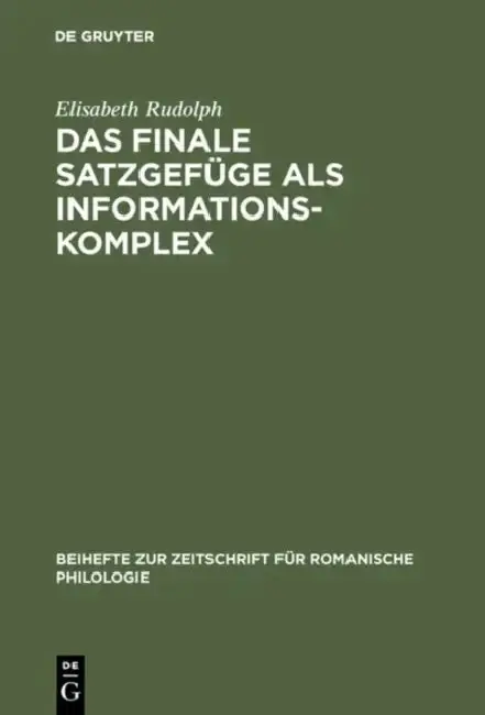 Cover of Das finale Satzgefüge als Informationskomplex