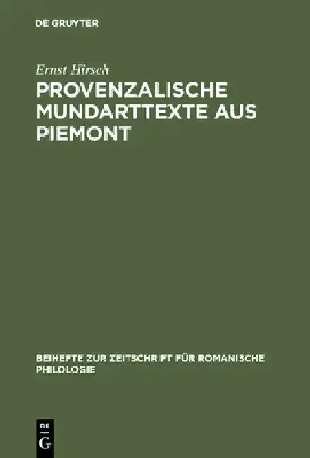 Cover of Provenzalische Mundarttexte aus Piemont