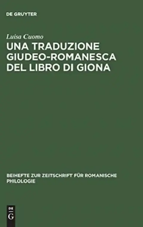Cover of Una Traduzione Giudeo-Romanesca del Libro Di Giona