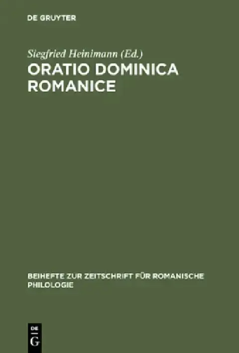 Cover of Oratio Dominica Romanice