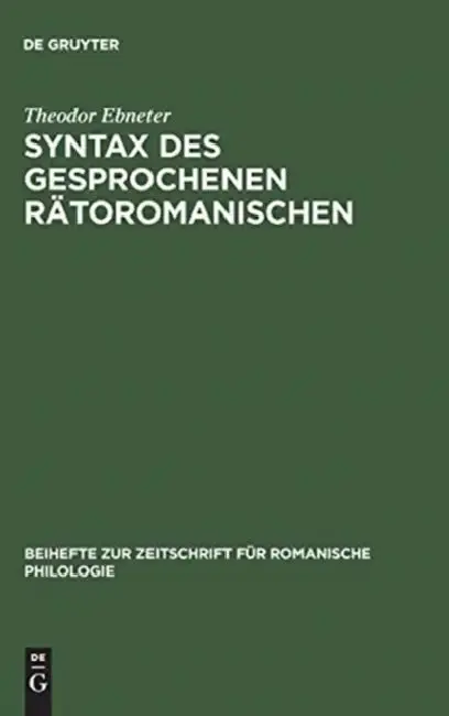 Cover of Syntax des gesprochenen Rätoromanischen