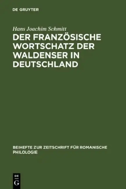 Cover of Der französische Wortschatz der Waldenser in Deutschland