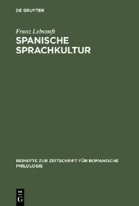 Cover of Spanische Sprachkultur