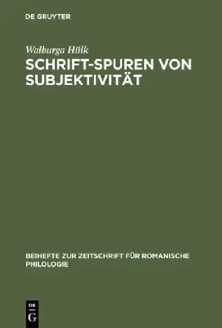 Cover of Schrift-Spuren von Subjektivität