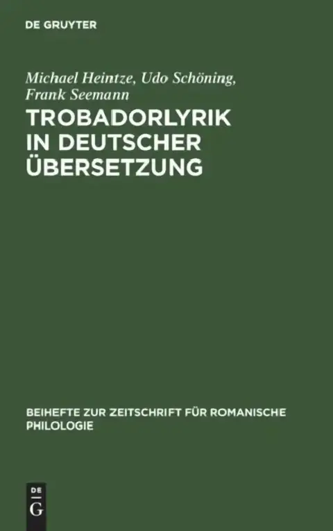 Cover of Trobadorlyrik in Deutscher Ubersetzung